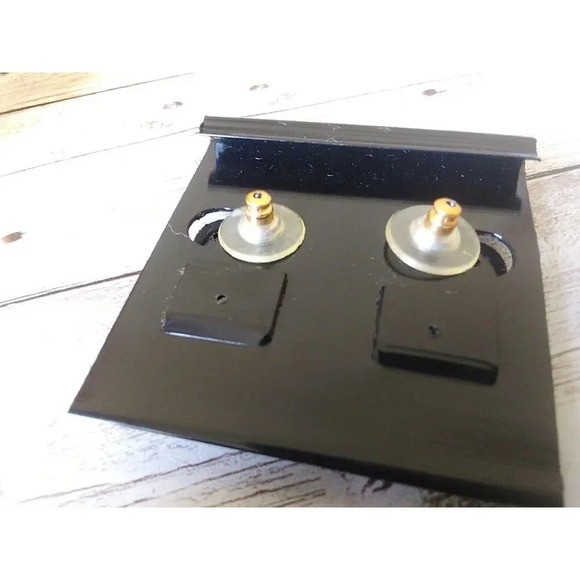 NWT Vintage 1980s Blue Heart Crossed Enamel Painted Earrings - Picture 2 of 3